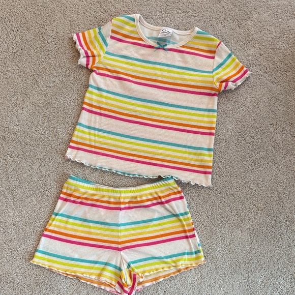art class Multicolor Striped Kids Pajama Set - Picture 1 of 3
